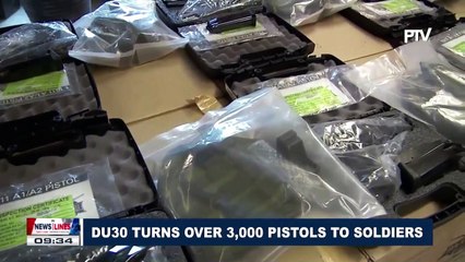 President Duterte turns over 3,000 pistols to soldiers