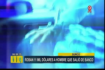 Surco: roban 11 mil dólares a hombre que salió del banco