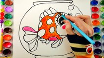 Para colorear colores lindo Sorteo pescado peces para Oro cómo Niños Aprender página pintura para fo