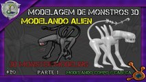 Blender Tutorial Modelagem de Monstro 3D - Modelagem Personagem Monstro Espacial Alien 1/3
