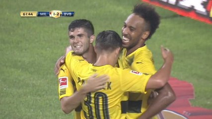 Aubameyang at the double as Dortmund beat Milan