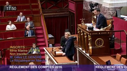 Intervention de Marine Le Pen à l'Assemblée Nationale (18/07/2017)