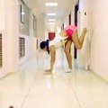 Amazing flexibility of rhythmic gymnasts