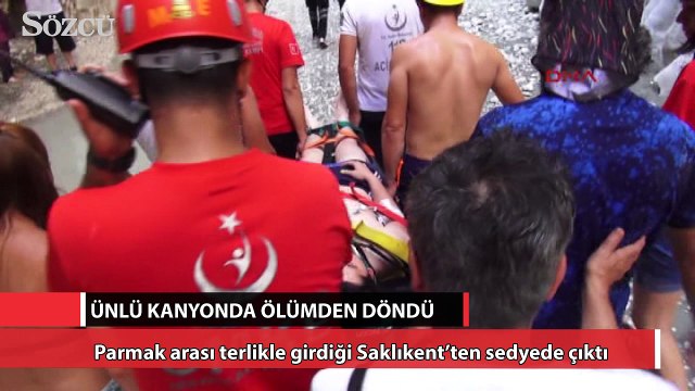 Ünlü kanyonda ölümden döndü