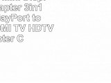 NiceCable Mini DisplayPort Adapter 3in1 Mini DisplayPort to DVI VGA HDMI TV HDTV Adapter