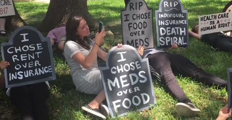 Healthcare Advocates Stage 'Die-In' at Ted Cruz's Dallas Office