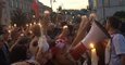 Polish Demonstrators Sing, Protesting Changes to Judiciary Branch Outside Warsaw Palace