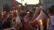 Polish Demonstrators Sing, Protesting Changes to Judiciary Branch Outside Warsaw Palace