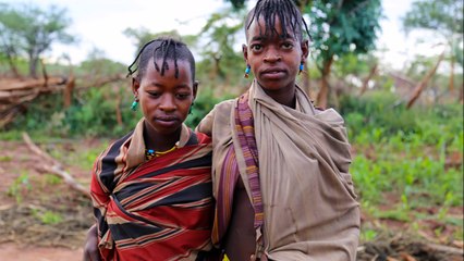 Africa isolated and primitive tribe Hamar (Hamer)Ethiopia, Rituals and ceremonies of the t