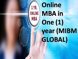 Online MBA in One (1) year Apply online