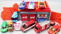 Kidschanel 월드카 파워키 소방본부 슈팅카 폴리 타요 자동차 장난감 Fire Station Car Toys Мультики про машинки