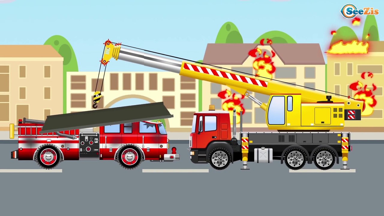 The Fire Truck Cartoon With Police Car Kids Videos incl The Ambulance | Children Video