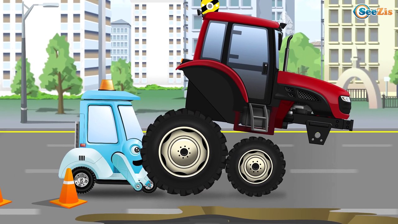 Cartoon for Kids - The Giant Excavator - Construction Trucks New Children Video