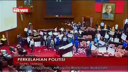 Bahas Anggaran, Anggota Parlemen Taiwan Baku Hantam