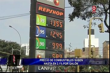 Precio de combustibles suben hasta en 2.1% por galón
