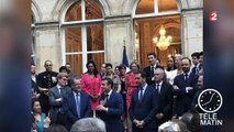 Visite surprise d'Emmanuel Macron aux députés LREM-MoDem
