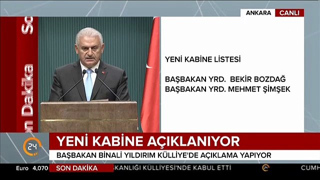Başbakan Yıldırım kabine değişlikliğini açıkladı! İşte detaylar...