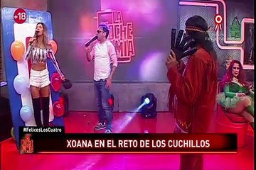 Monique Pardo también aceptó peligroso reto de los cuchillos