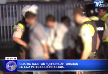 Cuatro sujetos fueron capturados en una persecución policial