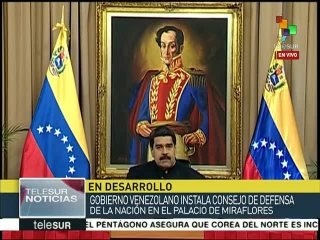 Maduro declara en sesión permanente el Consejo de Defensa de la Nación