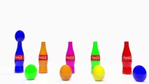 Learn Colors with Surprise eggs vs Coca cola For Children - Color with finger family song for Ks