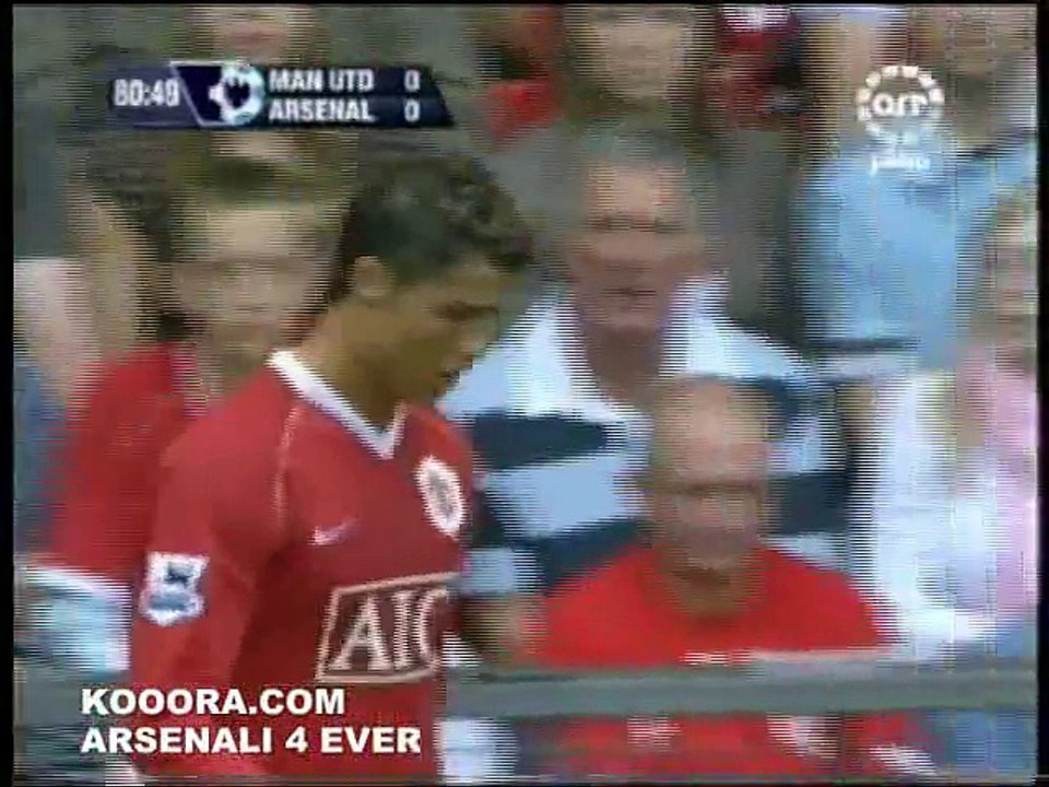 آخر 10 دقايق من مباراة ارسنال ومانشستر يونايتد 1-0 موسم 2007 رؤوف خليف
