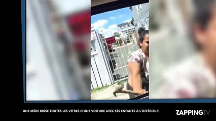 Une femme brise les vitres de la voiture de son mari avec ses enfants à l’intérieur ! (Vidéo)