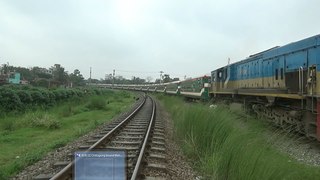 Chittagong bound Mahanagar Provati Express Train of Bangladesh Railway departing Tongi Railway Station