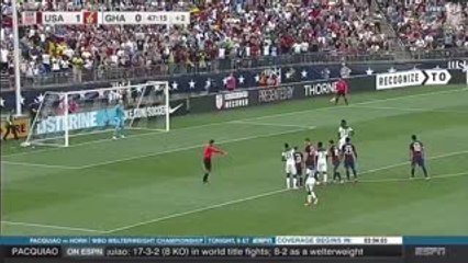 PK SAVE: Brad Guzan saves Gyan's PK attempt