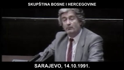 Sarajevo: Skupština BiH - Karadžićeve prijetnje i Alijin odgovor (14.10.1991.)