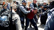 Palestinians clash with Israeli forces outside al-Aqsa