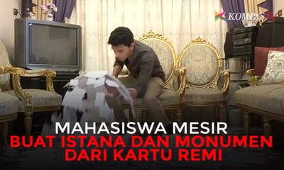 Mahasiswa Mesir Buat Istana dan Monumen dari Kartu Remi