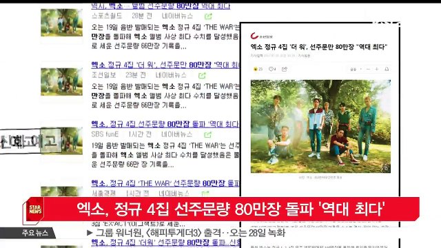엑소, 정규 4집 선주문량 80만장 돌파 '역대 최다'