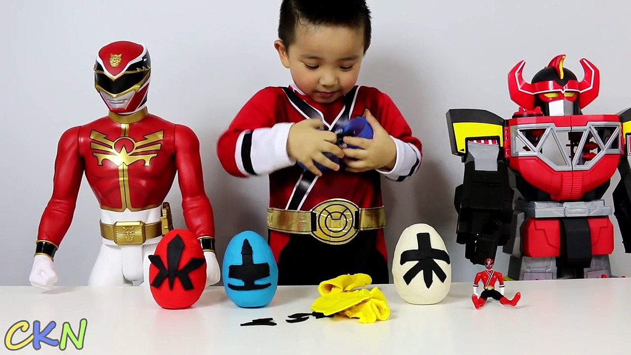 Power Rangers Super Giant Surprise Egg Toys Opening Dino Charger ...