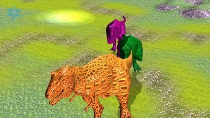 রঙ ডাইনোসর শিশুদের জন্য কার্টুন যুদ্ধ | ডাইনো