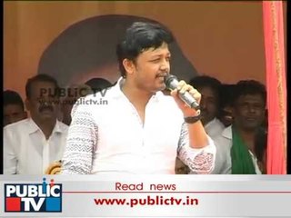 Kalasa Banduri Protest: Golden Star Ganesh Addresses The Crowd