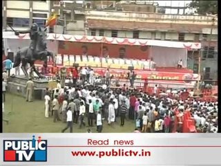 Kalasa banduri protest in Chennamma Circle hubli