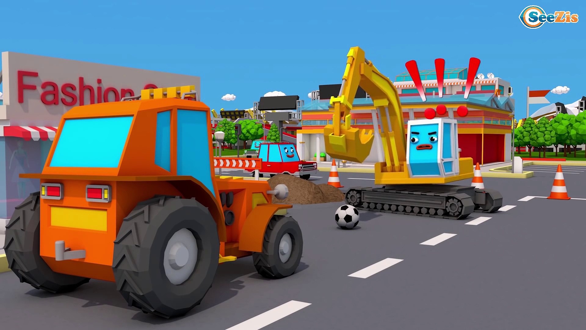 Caminhão e Trator para Crianças  Desenhos animados carros bebês
