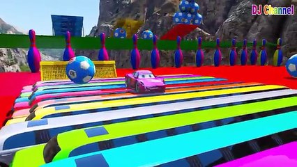 LEARN COLORS MCQUEEN CARS & MotorCycles w- Spiderman Cartoon for Kids & Colors for Children