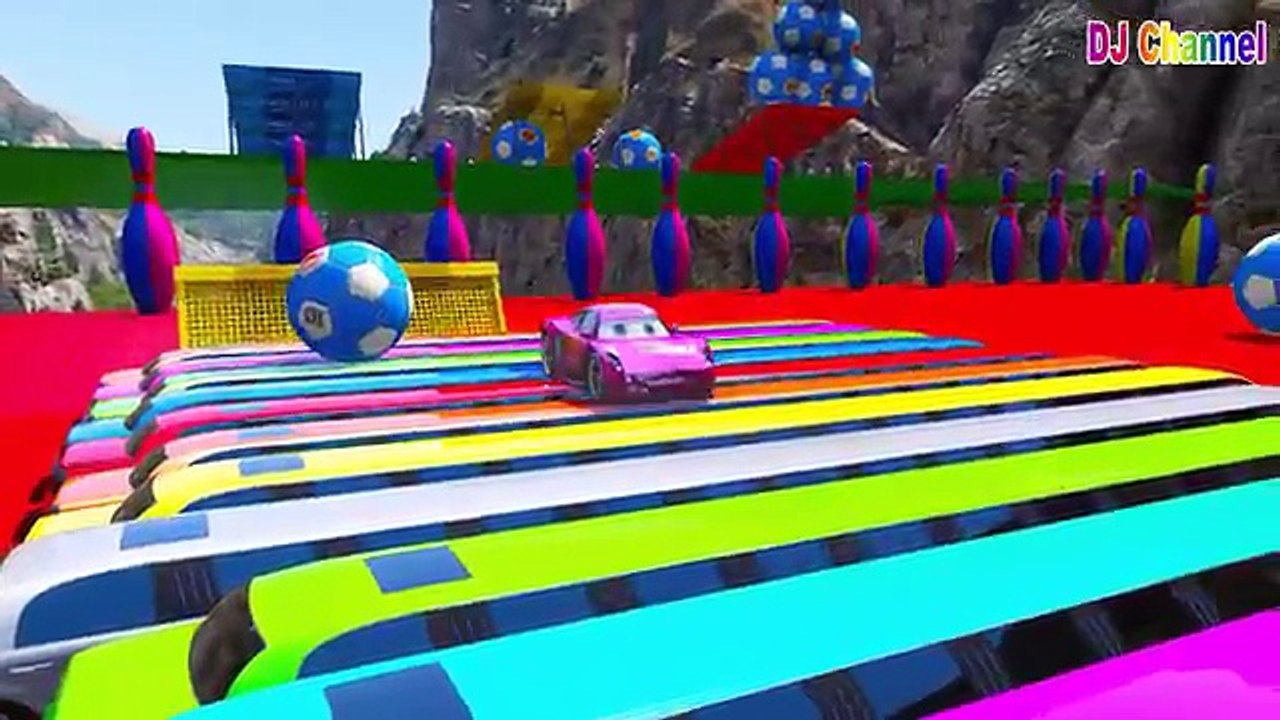 LEARN COLORS MCQUEEN CARS & MotorCycles w- Spiderman Cartoon for Kids & Colors for Children