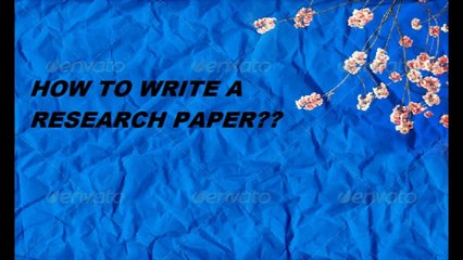 how to write a research paper