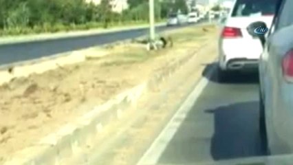 Yolda Şınav Çekerken Kendini Uyaran Tur Otobüsünün Camlarını Kırdı