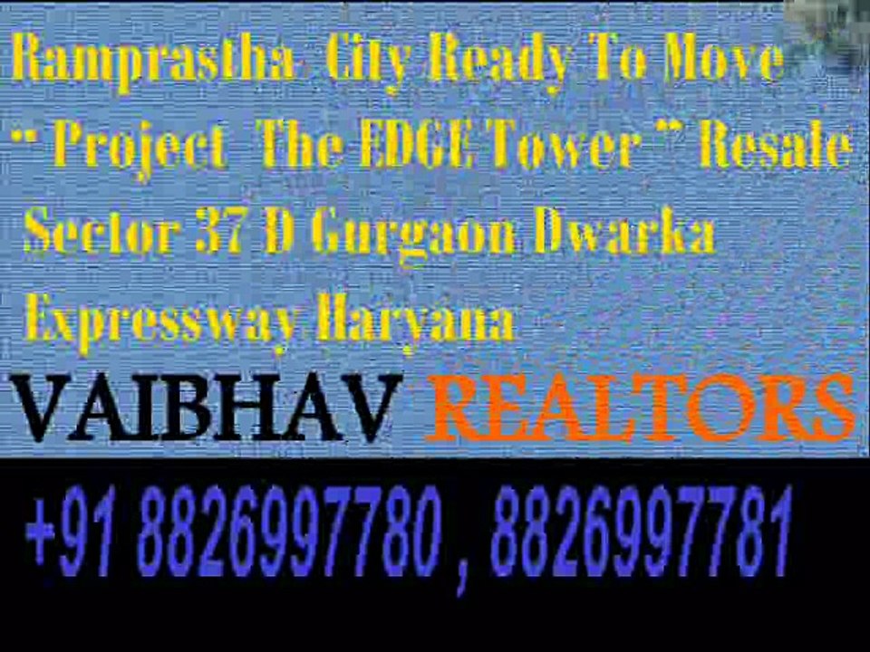 The Edge Tower 2 BHK Apartments For Resale In Sector 37D Gurgaon Dwarka Expressway 8826997781