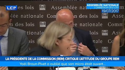 Une députée "La République En Marche" critique ses collègues à la fin d'une séance, pensant que le micro était éteint !