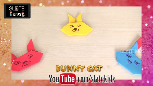 How Make Paper Craft DIY Bunny Cat | Origami Bunny Cat | Colored Paper Craft Bunny | Slate