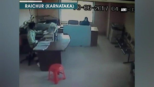 Municipal Council Employee Kicks Woman Colleague In Karnataka S Raichur