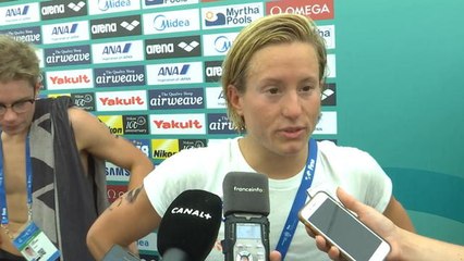 Natation: Championnat du monde - Eau libre - La réaction d'Aurélie Muller après le titre sur relais mixte ...