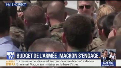 "Le montant de la loi de finance initiale sera respectée", avance Emmanuel Macron devant les militaires