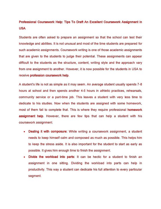 Tips To Draft An Excellent Coursework Assignment