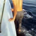 Ces pécheurs marchent sur le dos d'une baleine... Fou